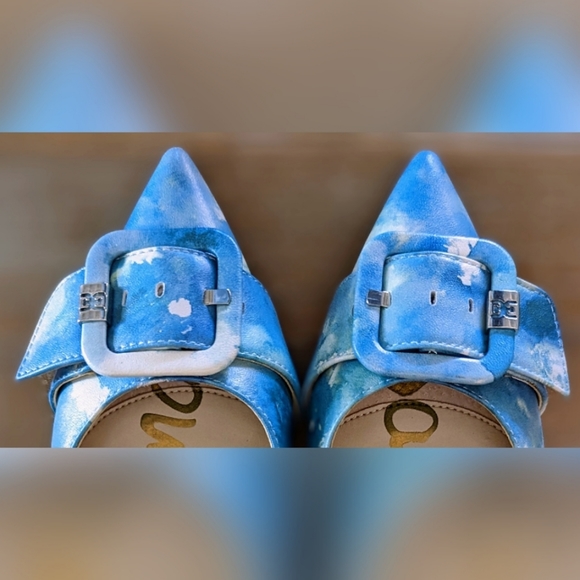 Sam Edelman Janessa Blue Floral Kitten Heels, Sz 6 - Picture 8 of 10